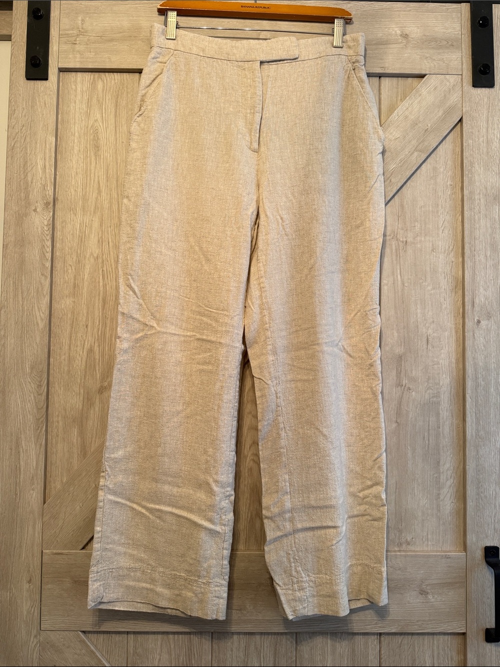 Abercrombie & Fitch Women's Cream Linen-Blend Pants